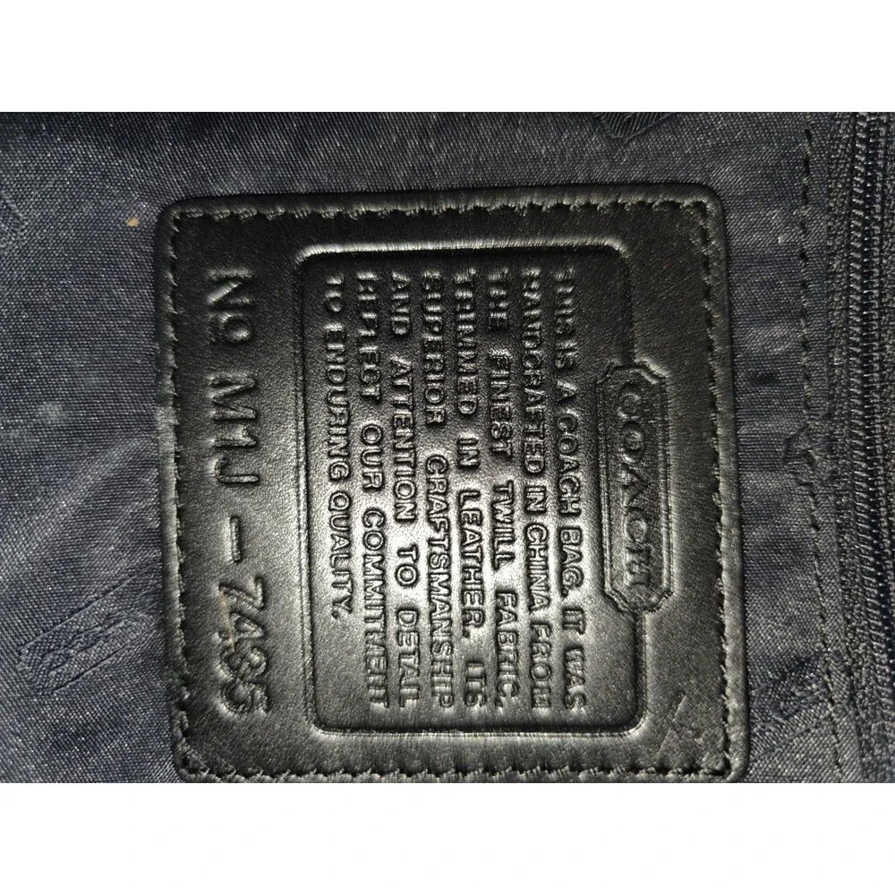 Coach VTG 2001 Mercer Black Twill Purse Leather Trim Crossbody Bag Unisex 7435 B